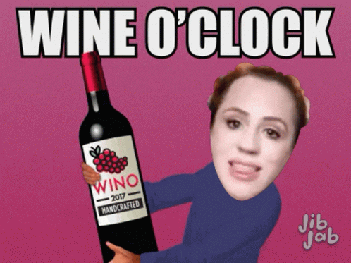 Woman Holding Wine Bottle Wine O Clock