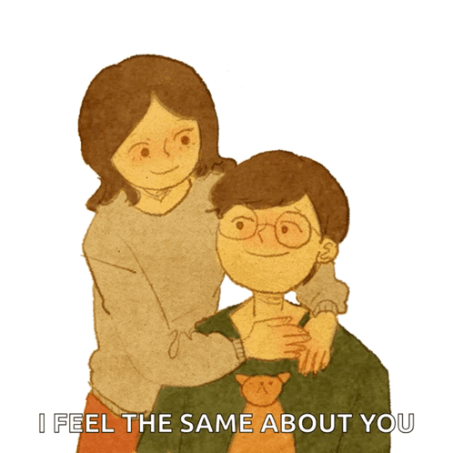 Woman Hugging Man Saying I Feel The Same About You GIF