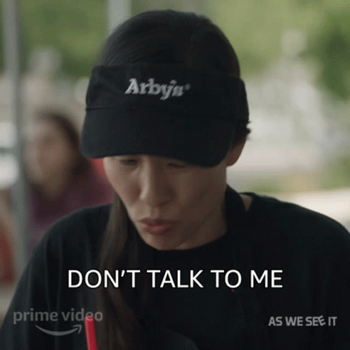 Woman in Arby's Hat and Visor Says Don't Talk to Me
