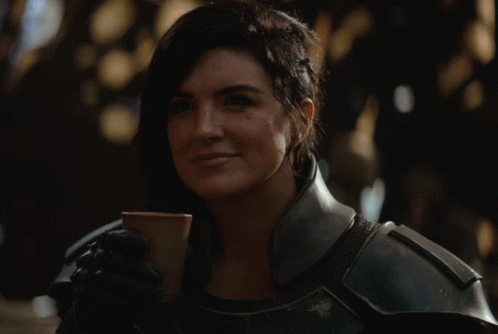 Woman in Armor Smiling Says Im In