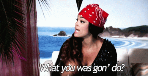 Woman in Bandana Saying What You Was Gon Do