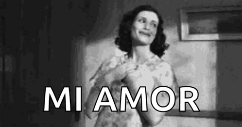Woman in Bathrobe Mi Amor Black and White