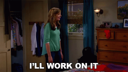 Woman in Bedroom Saying I'll Work on It
