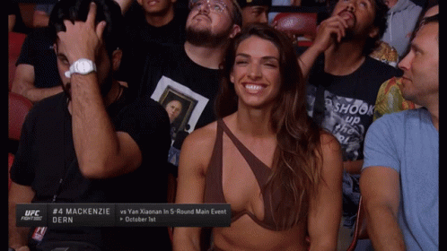 Woman In Bikini At UFC Fight GIF
