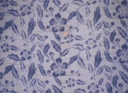 Woman in Bikini Blue White Patterned Background