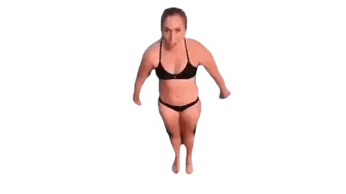 Woman in Bikini Jumping