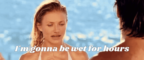 Woman in Bikini Says Gonna Be Wet