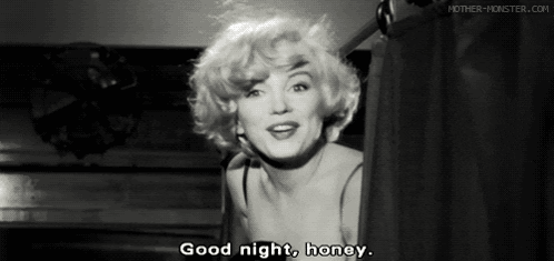 Woman In Black And White Photo Says Good Night Honey GIF