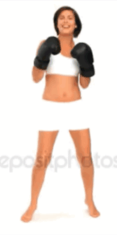 Woman in Black Boxing Gloves