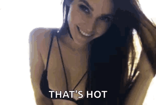 Woman In Black Bra Smiling Says Its Hot GIF