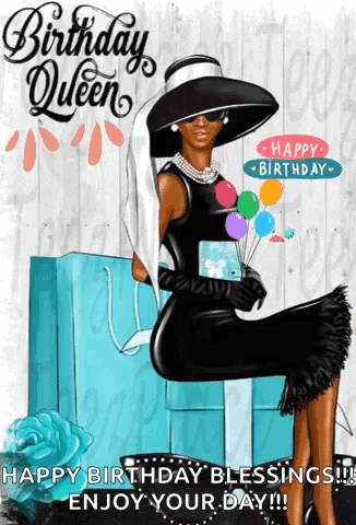Woman in Black Dress and Hat Holding Balloons