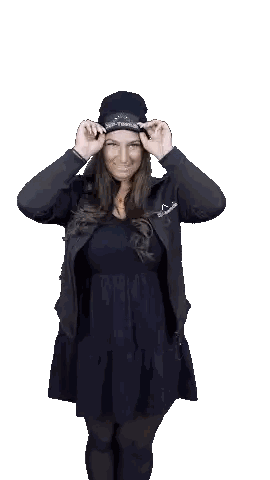 Woman in Black Dress and Hat With I Love You Sticker