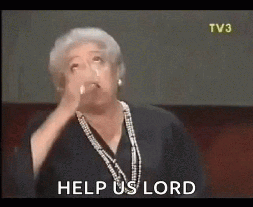 Woman in Black Dress and Pearls Pleading