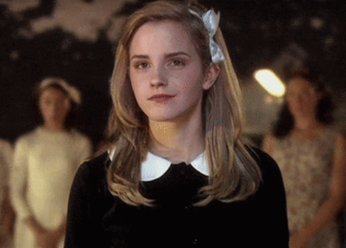 Woman in Black Dress and White Collar Looking