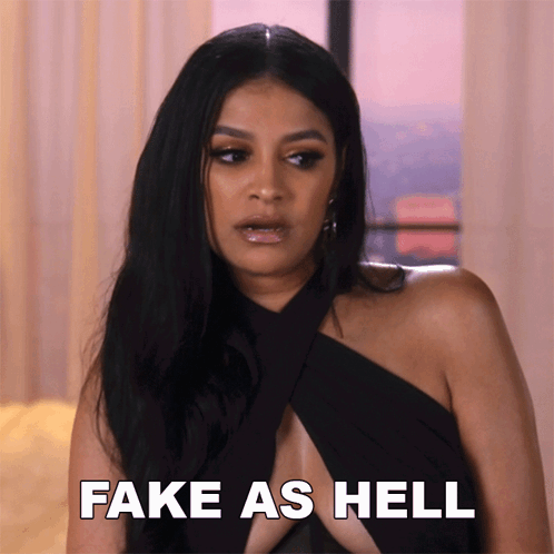 Woman in Black Dress Fake As Hell