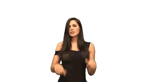 Woman in Black Dress Giving Thumbs Up