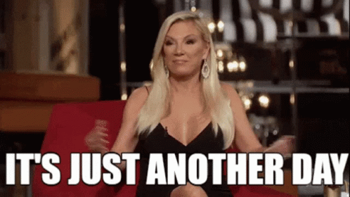 Woman In Black Dress On Red Chair It's Just Another Day GIF