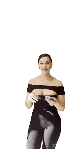 Woman in Black Dress Surprised