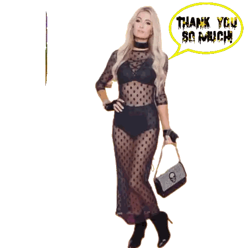 Woman in Black Dress Thank You So Much
