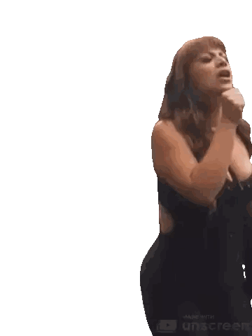 Woman in Black Dress with Made with Unscreen