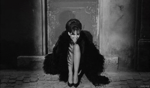 Woman in Black Fur Coat Sitting on Ground