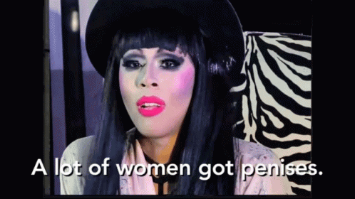 Woman In Black Hat And Pink Lipstick Says A Lot Of Women Got Penises GIF
