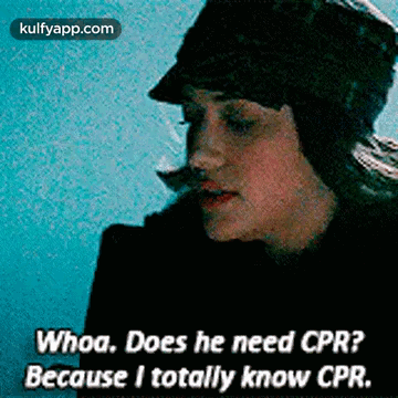Woman In Black Hat Whoa Does He Need CPR GIF