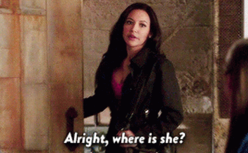 Woman In Black Jacket Asking Where Is She GIF