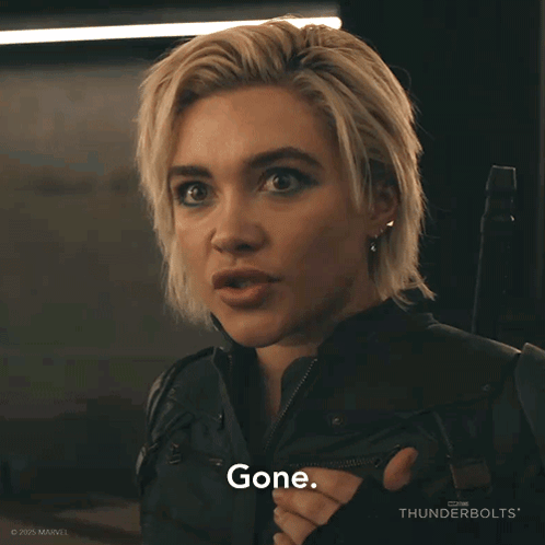 Woman In Black Jacket Says Gone Thunderbolts GIF