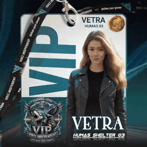 Woman in Black Jacket With Vetra Lanyard