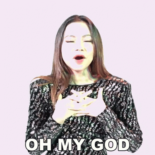 Woman in Black Sequined Top Saying Oh My God
