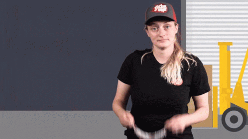 Woman in Black Shirt and Yoplait Hat