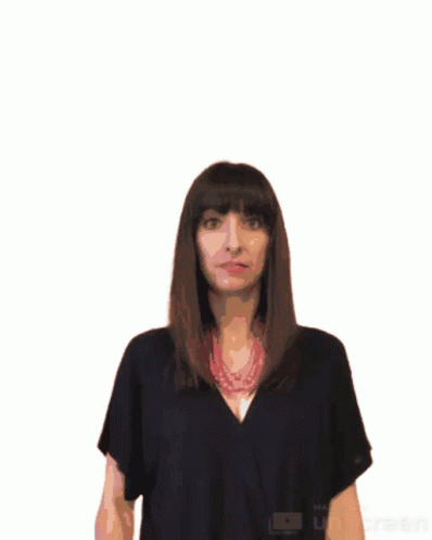 Woman in Black Shirt Waving