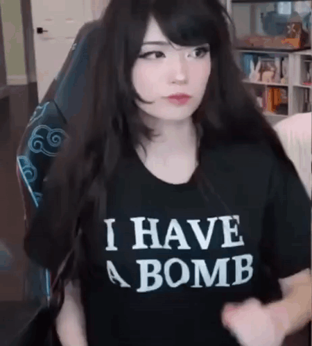 Woman in Black T-Shirt I Have a Bomb
