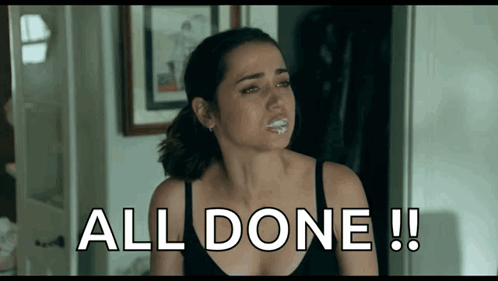 Woman in Black Tank Top Says All Done
