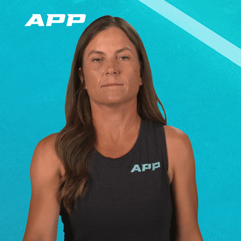 Woman In Black Tees Showing Two Fingers GIF