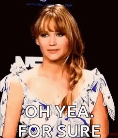 Woman in Blue and White Dress Saying Oh Yea For Sure