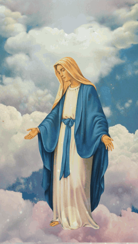 Woman in Blue and White Robe