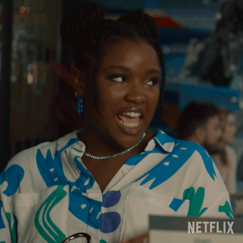 Woman in Blue and White Shirt