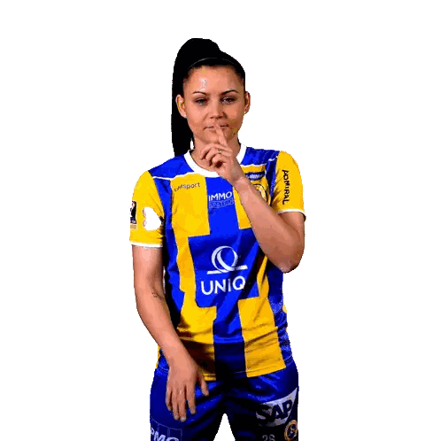 Woman in Blue and Yellow Uniq Jersey