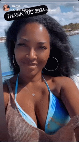 Woman in Blue Bikini Taking Selfie Saying Thank You 2021