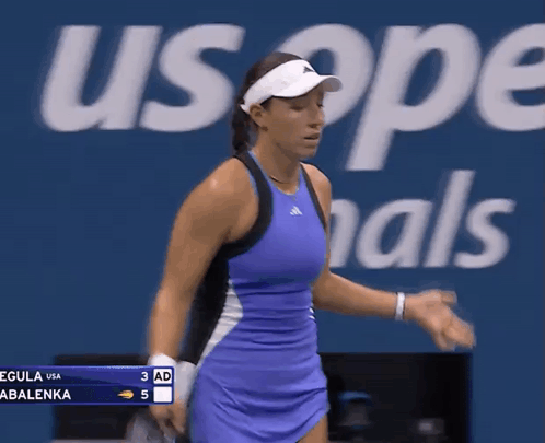 Woman In Blue Dress At US Open GIF