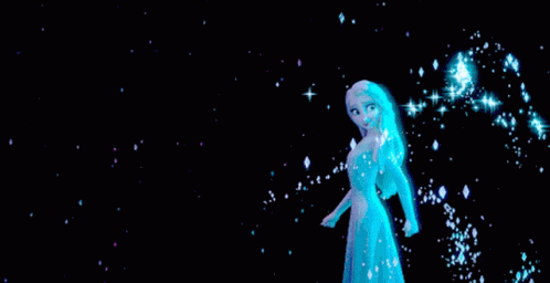 Woman In Blue Dress By Pink Glowing Object In Dark GIF
