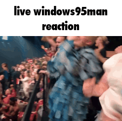 Woman in Blue Dress Dancing Live Windows95man Reaction