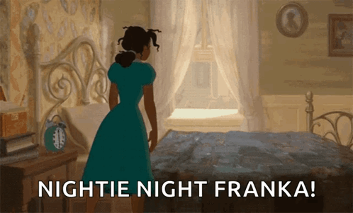 Woman in Blue Dress Nightie Night Franka