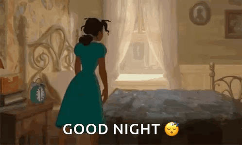 Woman in Blue Dress Saying Good Night