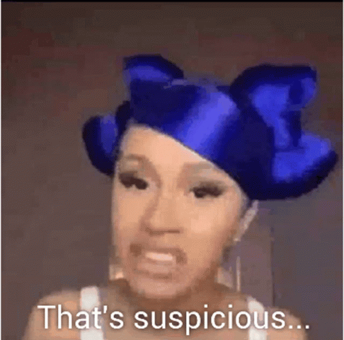 Woman In Blue Hat Saying Suspicious GIF