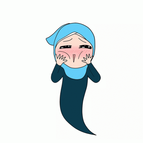 Woman In Blue Hijab Making Funny Face GIF
