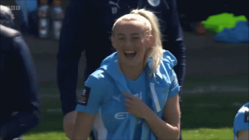 Woman in Blue Shirt Saying Airways