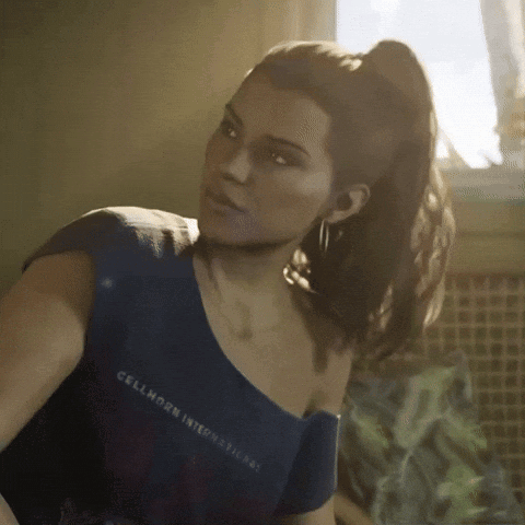 Woman In Blue Shirt Saying Cellhorn GIF